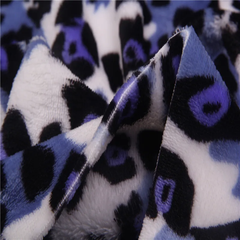 2021 Leopard pattern printing custom made cheap wholesale stretch flannel fabric