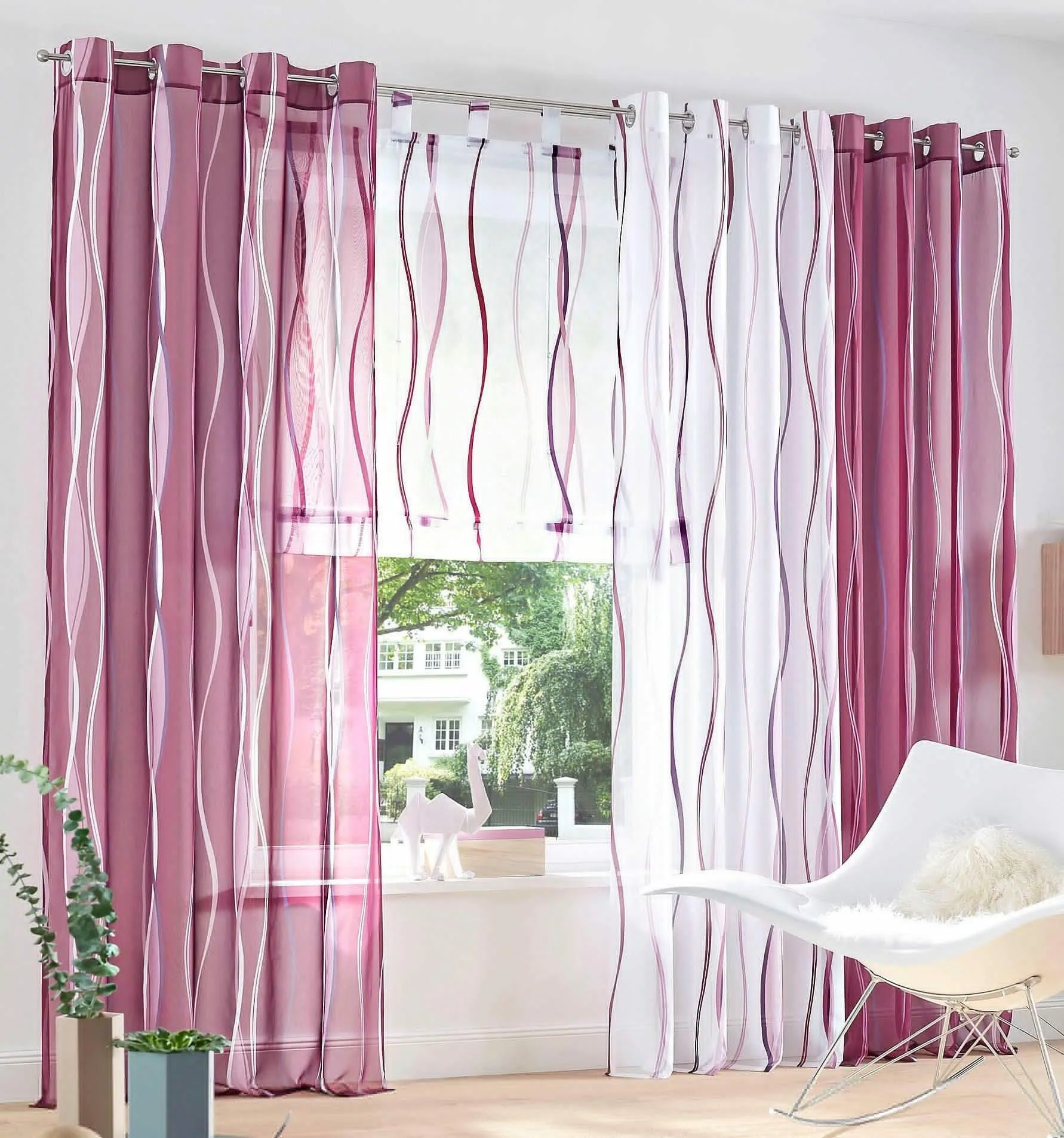 Semi-Sheer Elegant Embroidered Solid Window Sheer Curtains/Drape/Panels
