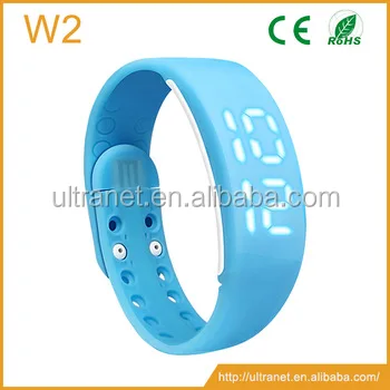 W2 USB LED Smart Wrist Band / Time / Calorie / 3D Pedometer / Temperature / Sleep Monitor Kids USB bracelets