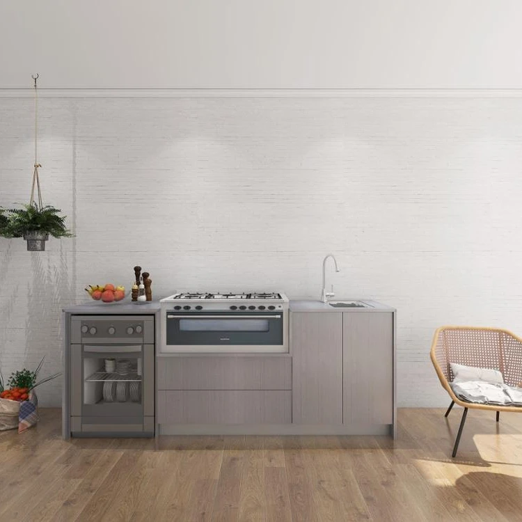 Outdoor kitchen island waterproof  freestanding metal kitchen cabinets modern design