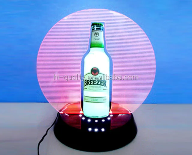 2012 Hot Sale LED Box Acrylic Beer Display stand with logo lighting