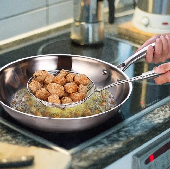 Multi-Function Stainless Steel Wire Mesh Kitchen Utensil Metal Skimmer Spider Strainer