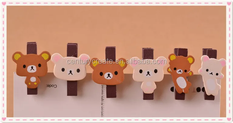 Promotional Gift Panda shape wood clothes clips wooden Small memo clips