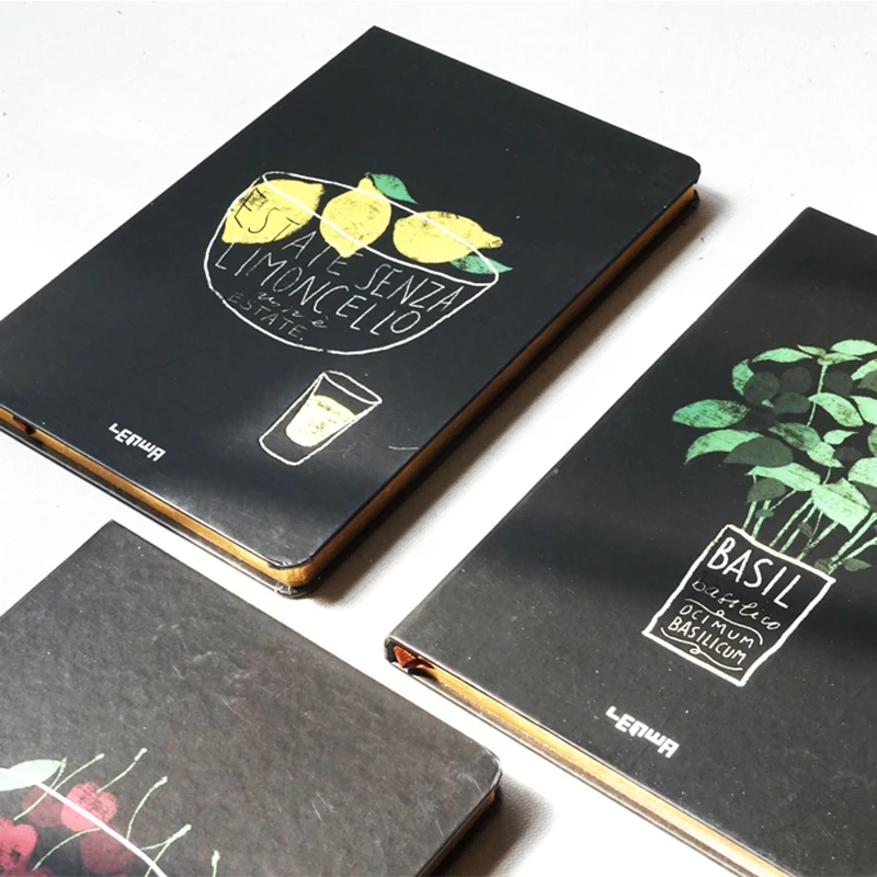 A3A4A5A6 Custom Material Custom Printing Debossed Logo Glod Edge Agenda Notebook with Envelop Pocket and Elastic Band