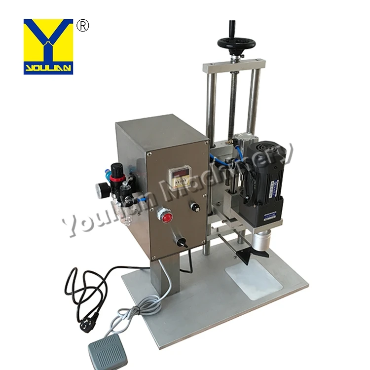 QDX-450 полуавтоматическая пневматическая настольная маленькая капельница для укупорки бутылок для эфирных масел
