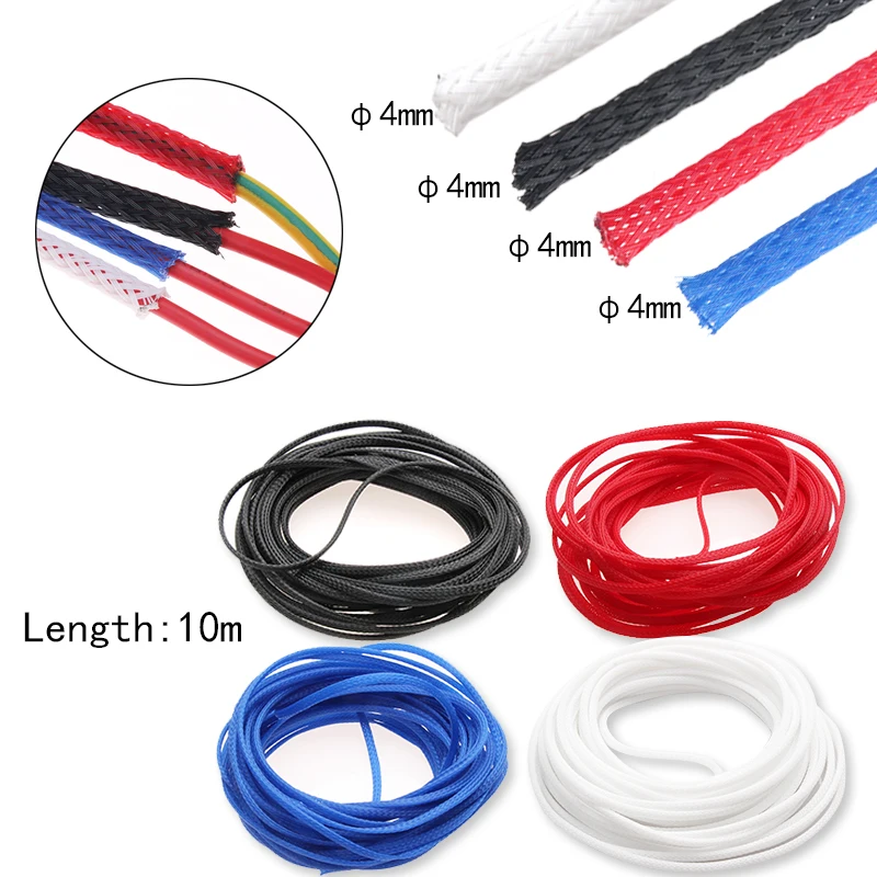 Urlwall 10M Insulation Braided Sleeve Tight PET Expandable Cable Sleeves Spiral Wrapping Wire Protection Sleeve