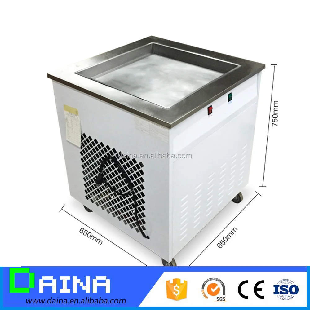 Thailand Commercial Fried Ice Cream Roll/ Thailand single square pan fried ice cream rolled machine