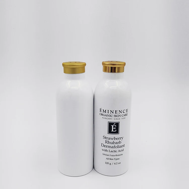 
150ml white coating aluminum powder shaker bottle with sifter cap 
