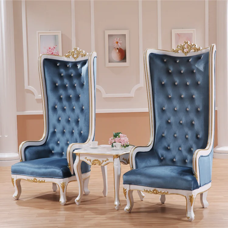 Factory direct Hotel lobby decoration chair royal High Back Wing Sofa Chair