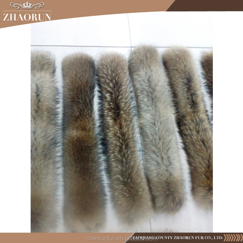 Detachable Natural Real Raccoon Fur Collar Wholesale Custom Sale