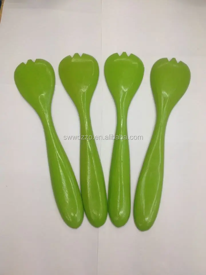 Eco-Friendly colored bamboo salad spoon salad serving spoon and fork  for sale