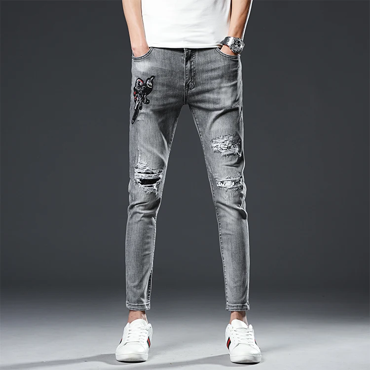
young custom Printed slim Animal pants joggers ton jeans for men 