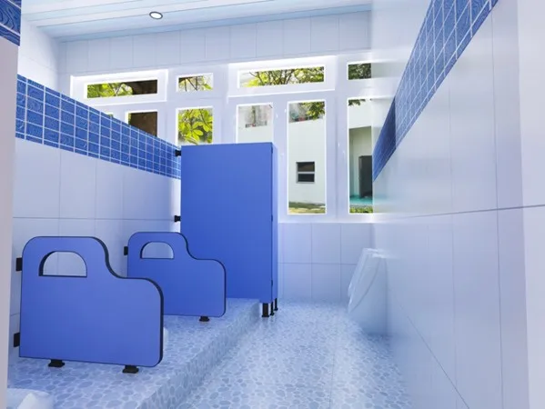 Kindergarten HPL toilet partition Urine partiti, Urine screen