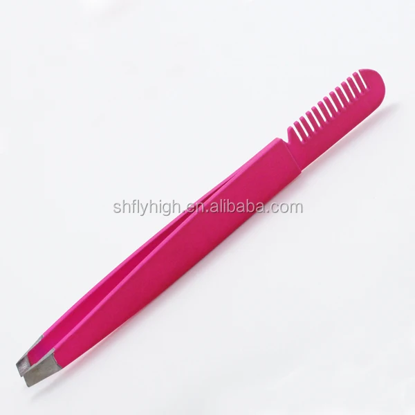 Eyebrow tweezer with comb the other end