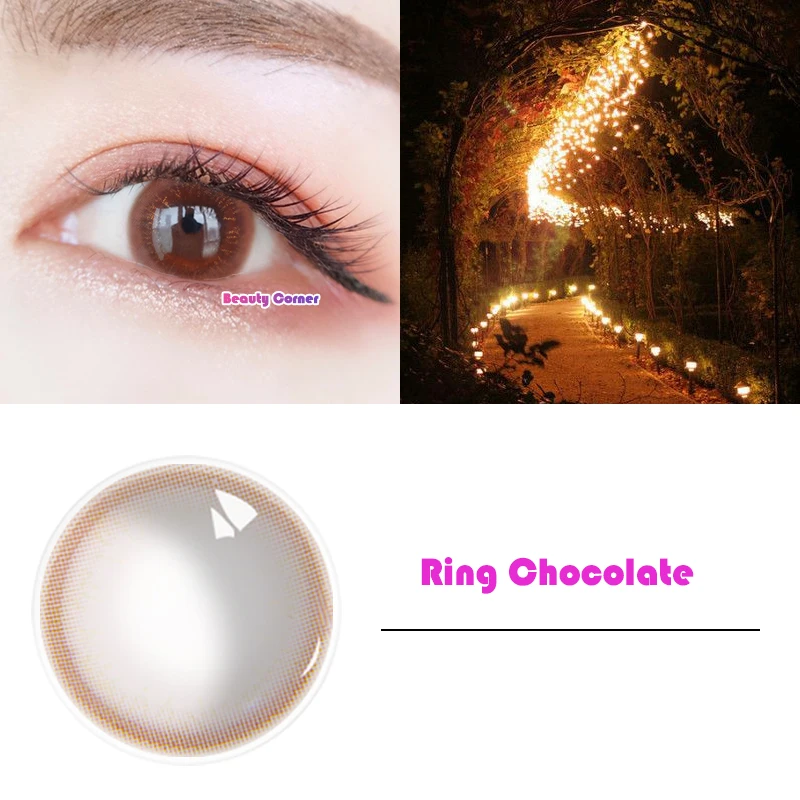 
Beauty Coner 2pcs/pair Ring Black/Chocolate Natural Soft Colored Contact Lens Cosmetic Color Contact Lenses for eyes 