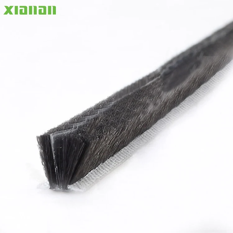 Grey color Wool Pile Weather Strip door, window & accessories with middle/sides PVC fins