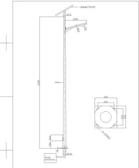 6 м кронштейн солнечной панели Восьмиугольные уличные фонари