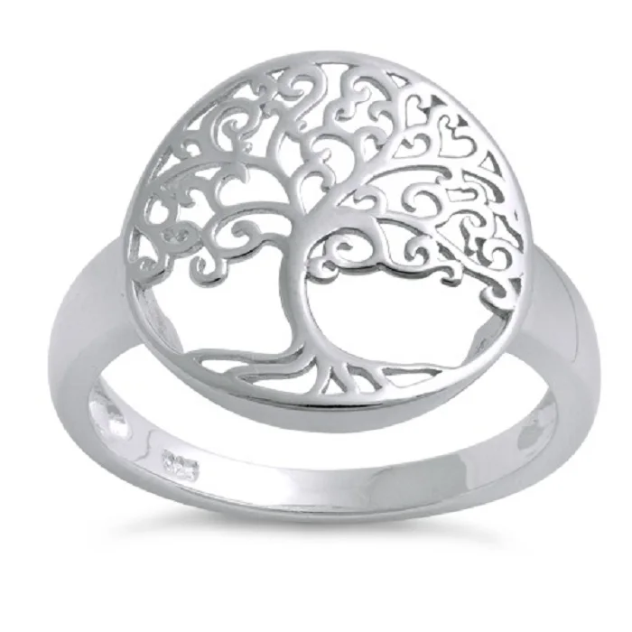 High Quality fashion silver ring tree of life jewelry