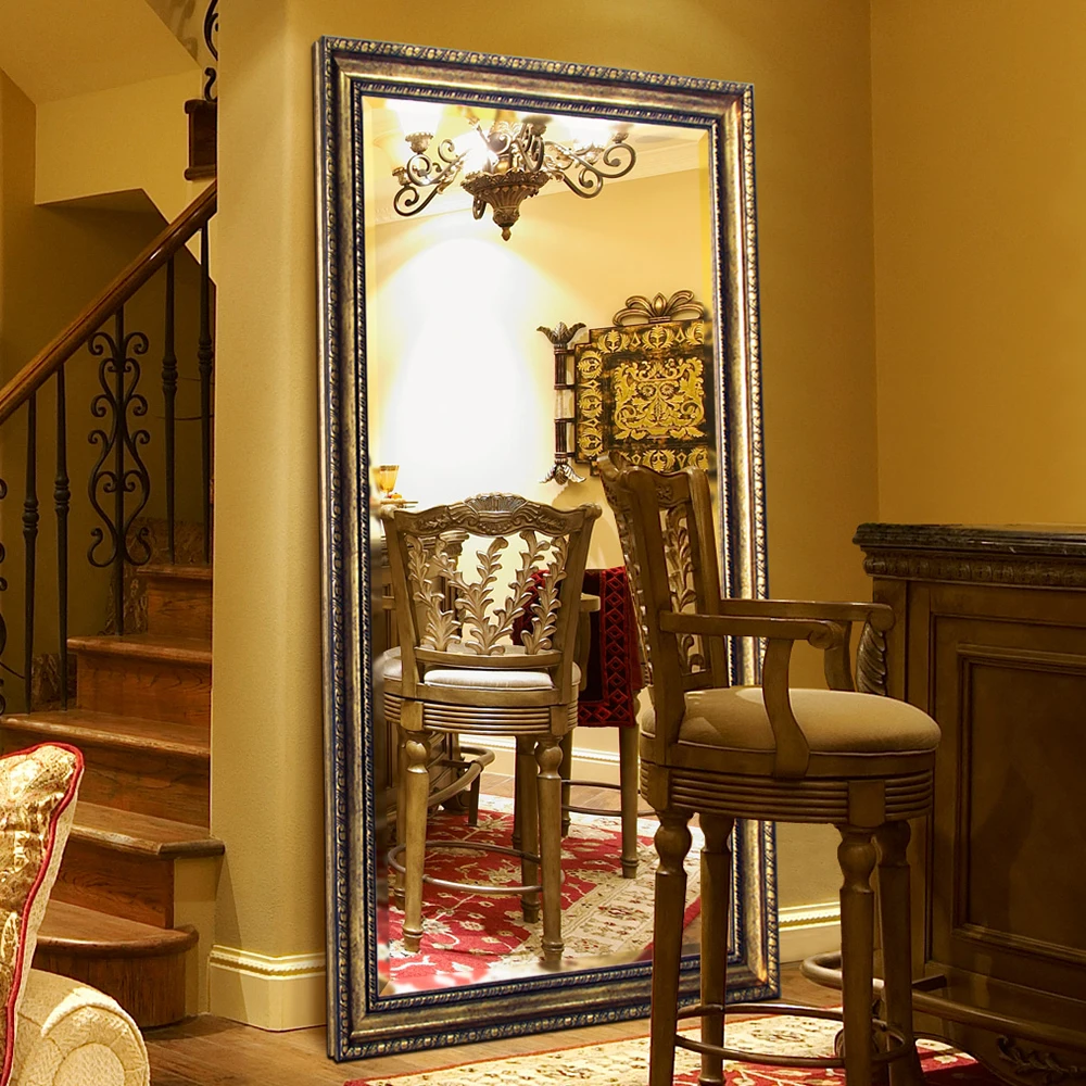 Large Framed Free Standing Antique Full Length Mirror for room