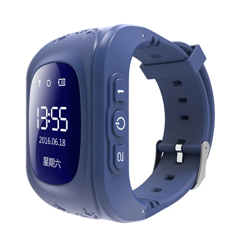 Fashion design plastic material body led screen gps tracking device kids security watch