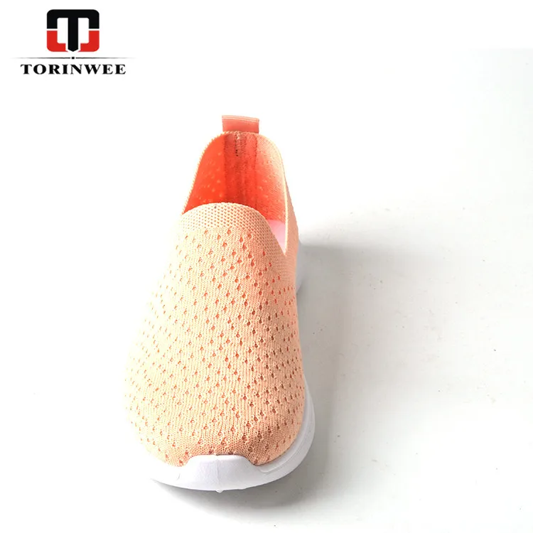 Professional manufacture cheap knit flat ladies shoes