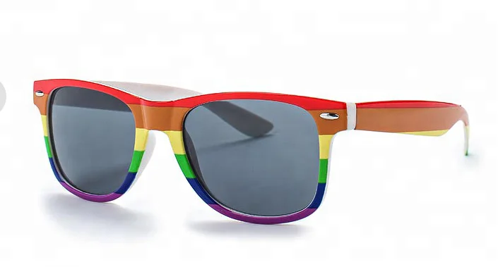 Hot Sales AC Lenses with UV400 Promotional Plastic Rainbow Heat Transfer Printing Sunglasses 2021