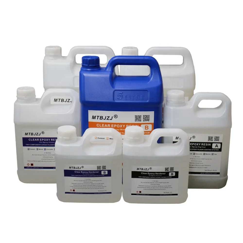 Супер прозрачная эпоксидная смола для напольного покрытия жилого коммерческого класса, 100% твердых веществ, 21 кг в комплекте
