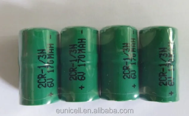 2CR1/3N 3v lithium battery CR2 cr123a crp2 for GPS Security systems with green shrink wrap