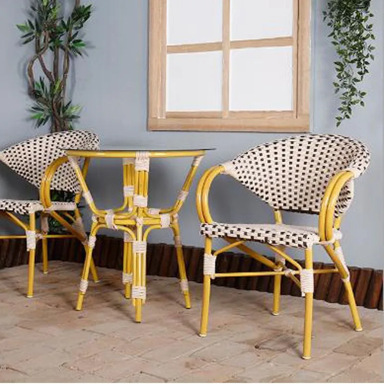 Modern Design Nordic Arm Wicker Bamboo Bistro Chair Dinning Chairs Dining Chair