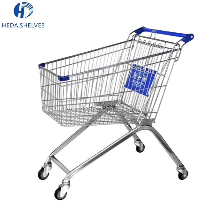 Quality assurance Customized metal supermarket trolley shopping push cart for sale