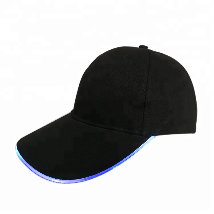 Wholesale Custom Led Light 6 Panel Baseball Hat Fashion Glowing Flash Led Hat