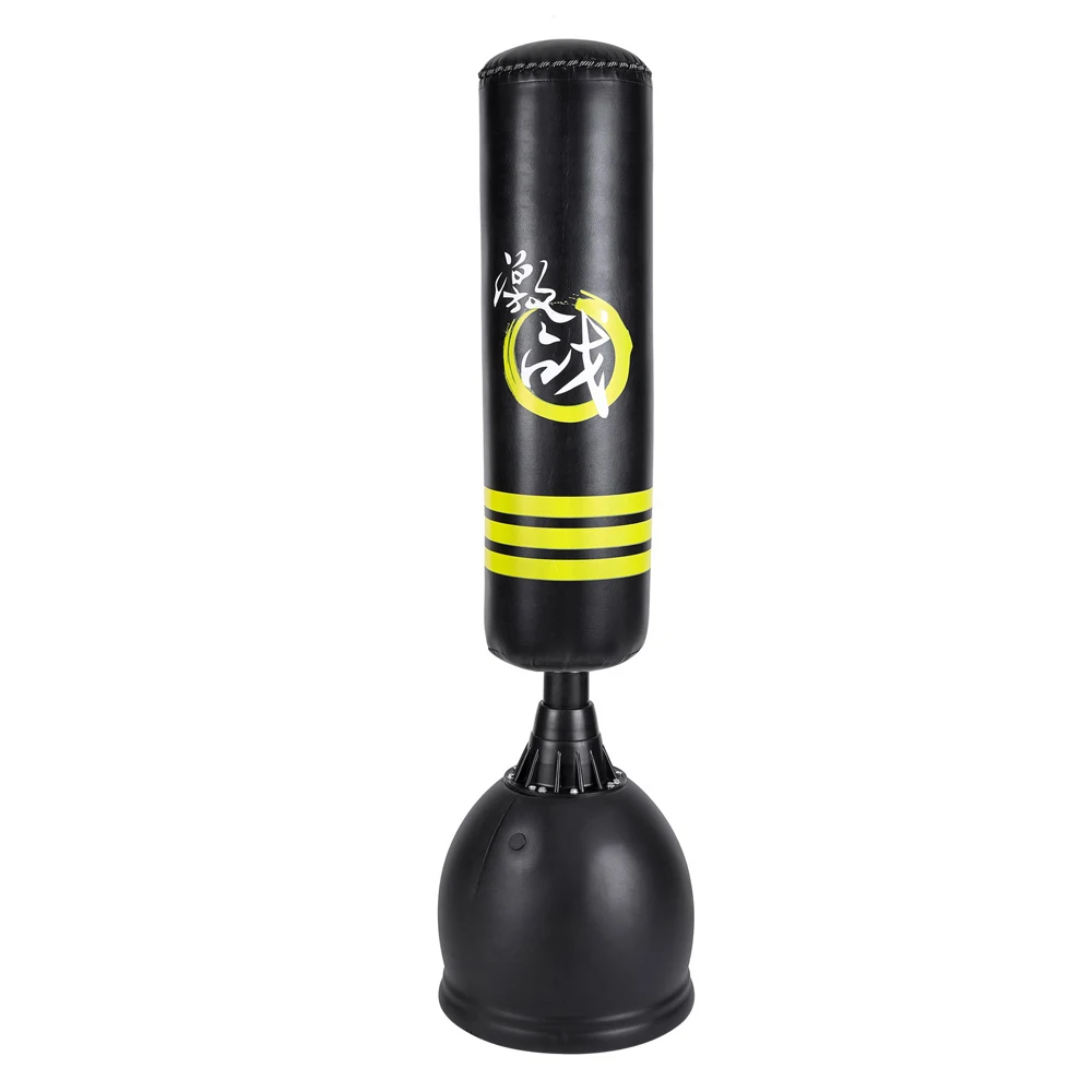 
custom logohigh quality hot sell free standing workout fitness gym training aqua heavy bob kickboxing handle punching bag stand 