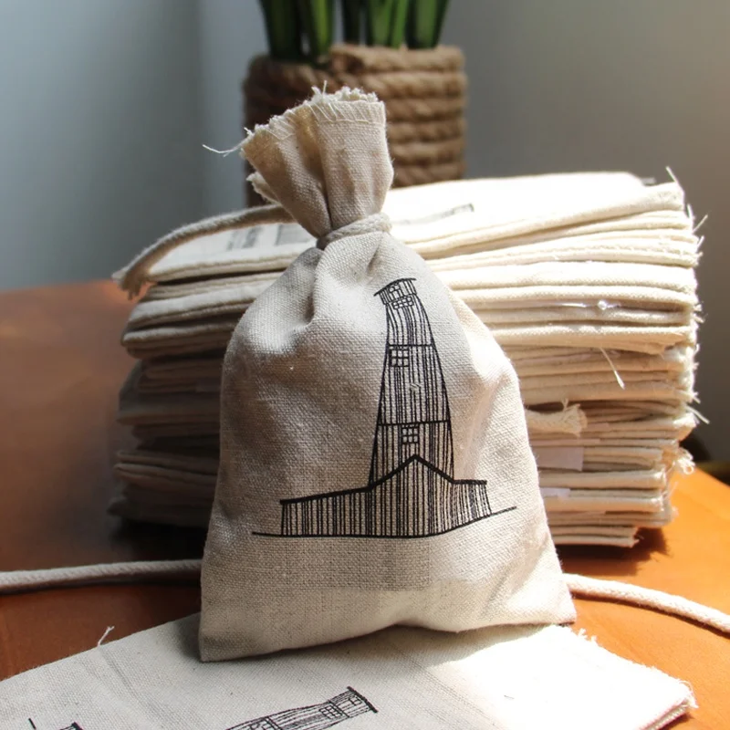 Nature cotton Storage eco-friendly custom logo salt canvas Sundries drawstring organizer Cosmetic Shoes Dust Gift packaging bags