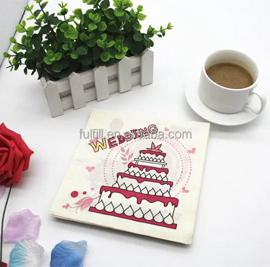 custom design decorative paper napkins wedding napkins printed valentines day