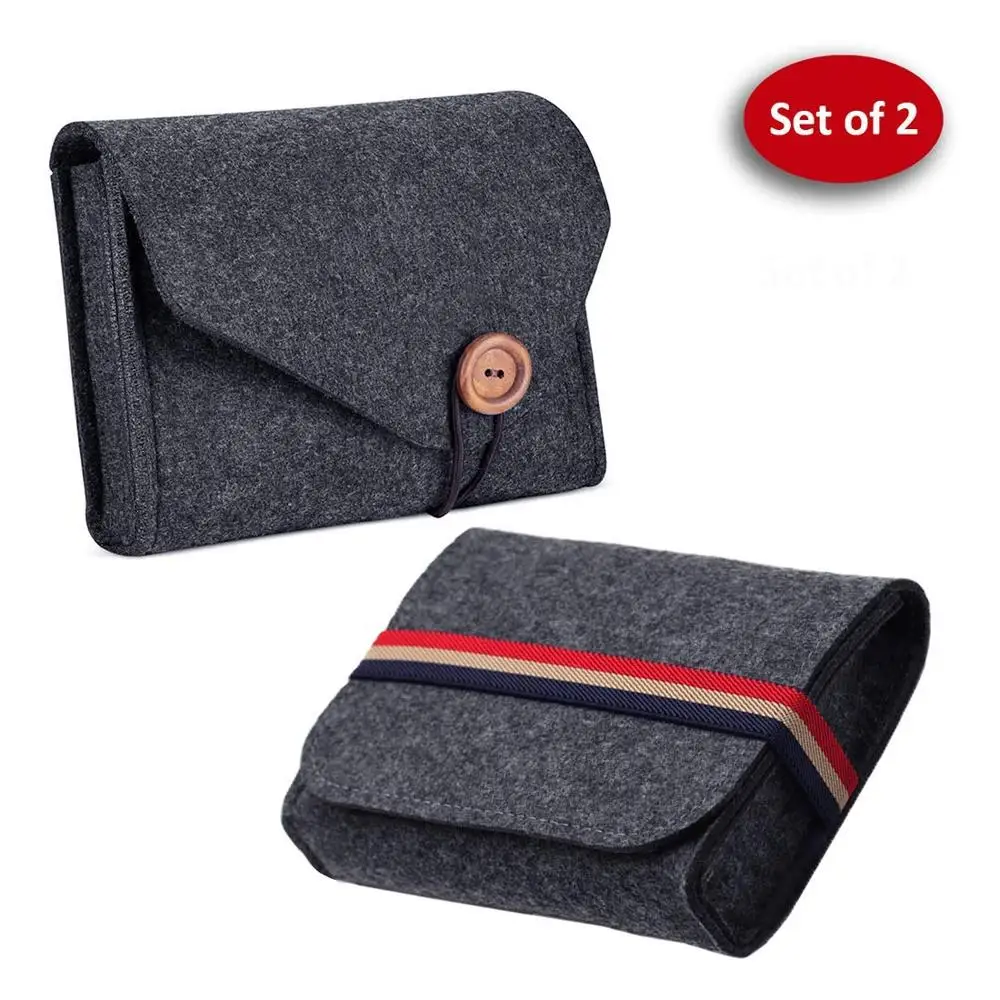 Portable Wool Felt Storage Pouch for Electronics Accessories