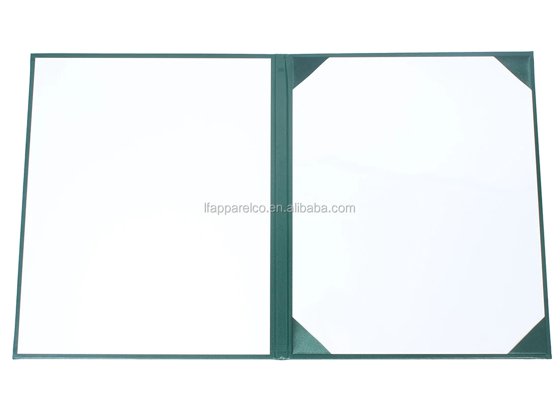 PU  Leather A4 Certificate Folder Diploma Cover File Holder - Green