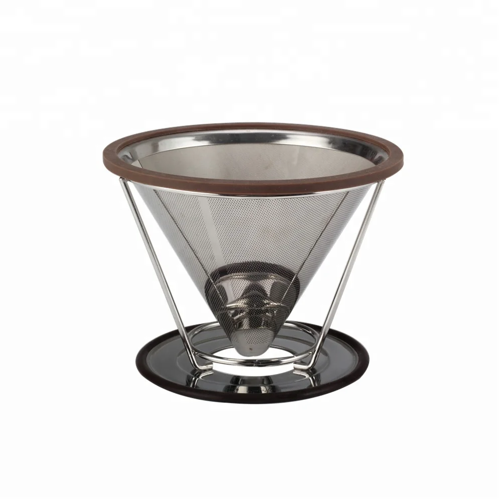 Cone Dripper with Removable Cup, Stainless Steel Filter, Pour Over Coffee Dripper