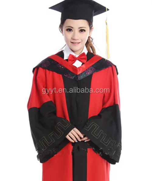 Graduation Gown Set in Matte Finish Checked Fabric for Girls School Uniform