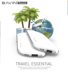 BAVIN PC158 Wholesale Cheap Powerbank 5000 mah Custom Logo Power Bank thin portable power bank