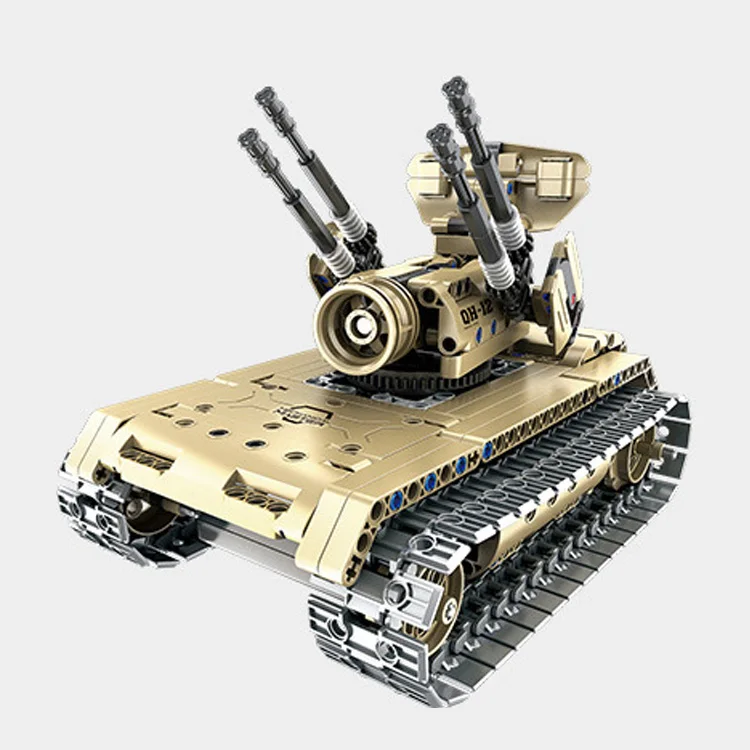 QIHUI remote control tank huge family kids playing learning child building block toy