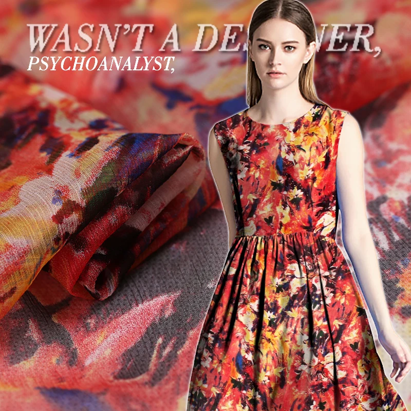 Оригинальный дизайн, Цветочная цифровая печать, 100% шелковая ткань жоржет