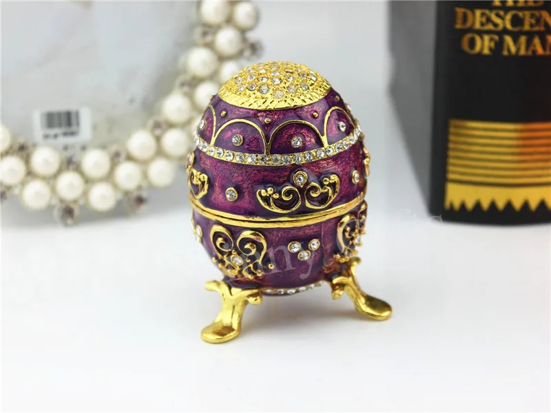 Easter Gift Metal Egg Trinket Box Ring Holder Pewter Boxes