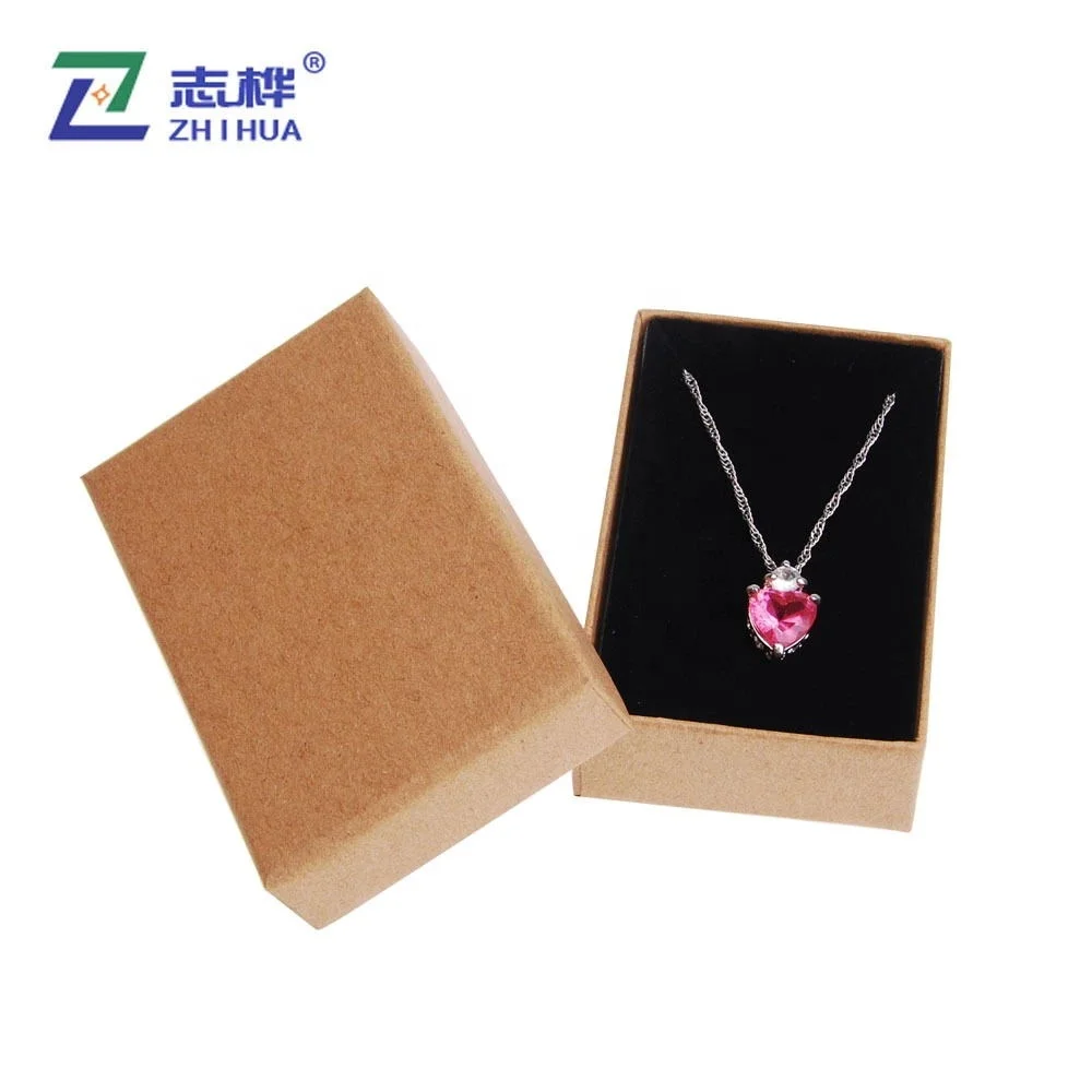 Simple Design Earrings Box Eco-friendly Kraft Paper Jewelry Packaging Customized Logo Ring Case