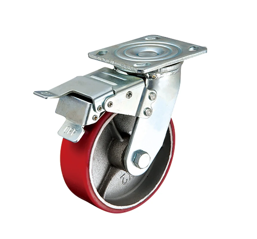 Heavy Duty Good 4/5/6/8 inch PU Caster Wheel , swivel While the brake harbor freight caster wheels,heavy duty roller wheels