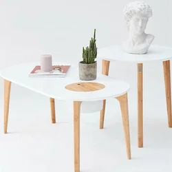 Чайный столик из натурального бамбука, деревянный комбинированный прикроватный столик, комбинированный журнальный столик для гостиной