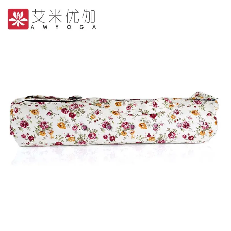 
black yoga mat bag cotton canvas private label zipper custom print 