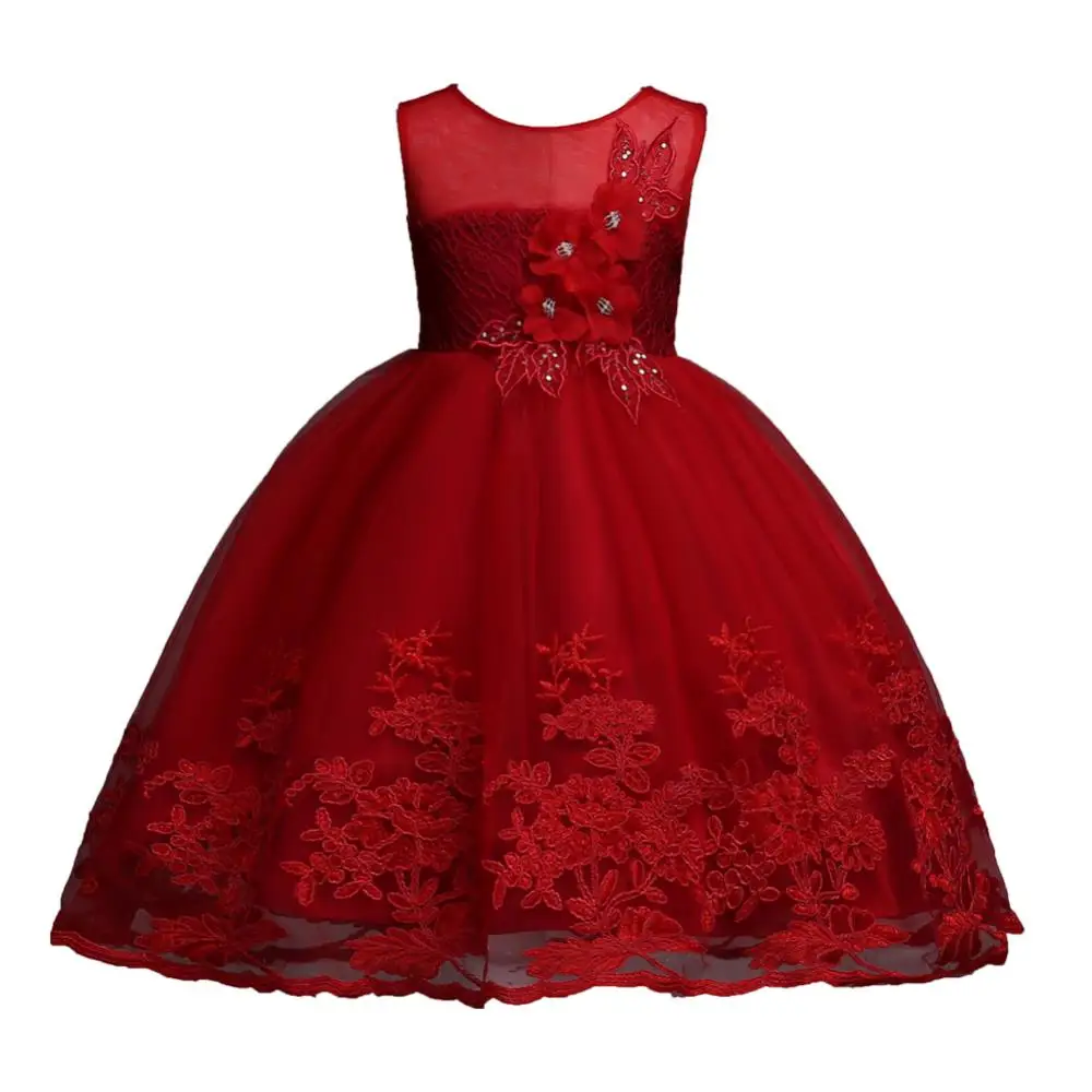 2019 latest design 3-8 years old kids white princess girls party wedding dress 318488