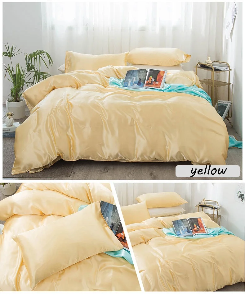 
wholesale 4 piece home silk luxury textile duvet cover bed sheet set bedding 