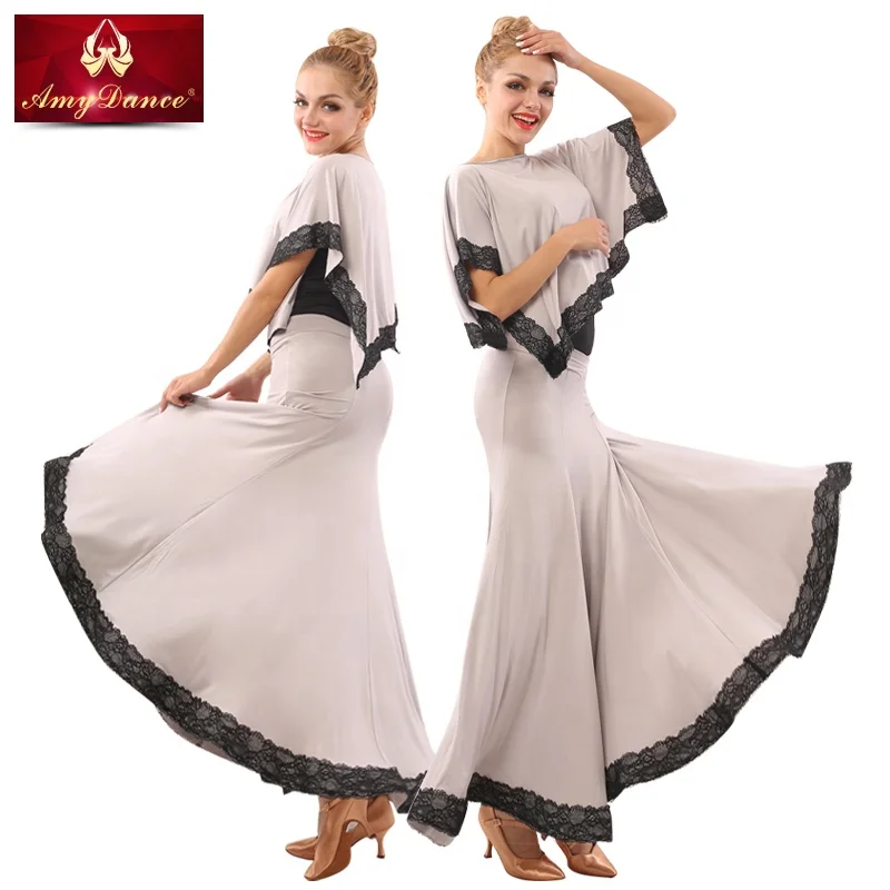 
Summer three suits asymmetrical draping design ballroom waltz dance costumes 