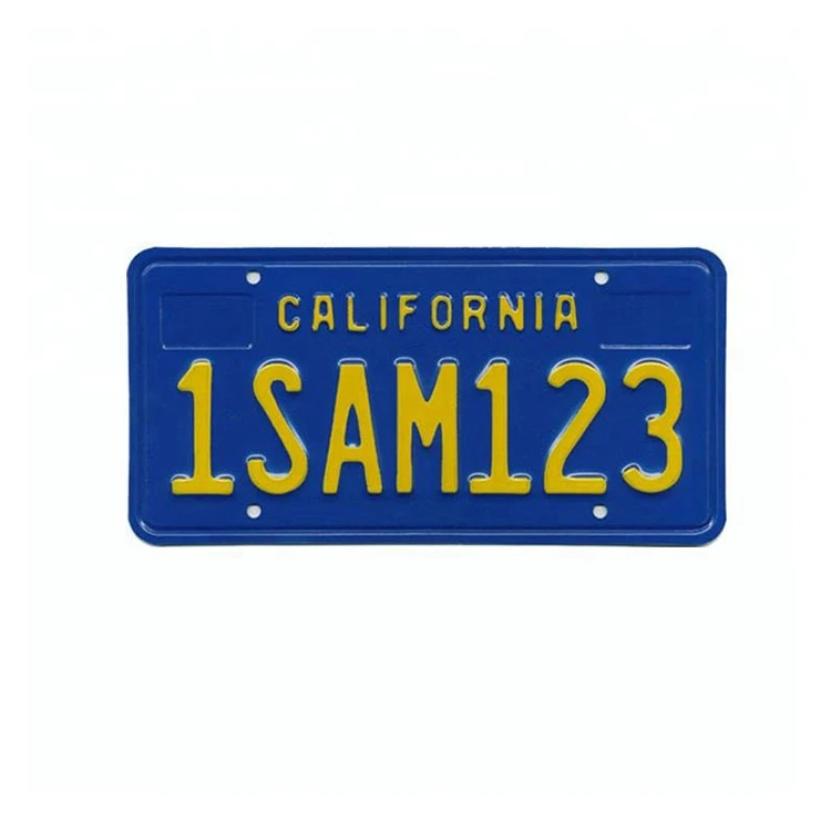 
High quality California embossing decor tin eco friendly souvenir number plate 